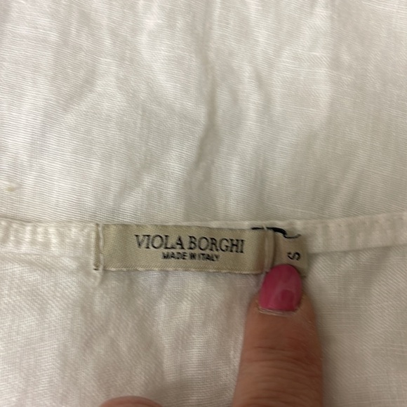 VIOLA Borgnine linen and lace sleeveless top, size S - Picture 4 of 4